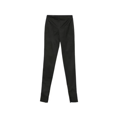 Gucci Zip-detail Satin-finish Trousers In Black