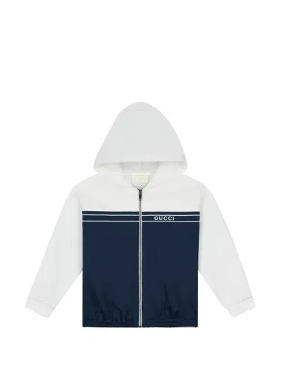Gucci Kids' Zipped Hoodie In White