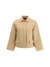 Gucci Women Wool Zip-up Jacket In Brown