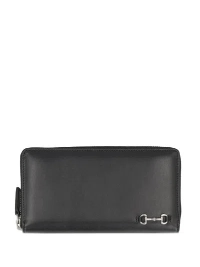 Gucci Zipper Clip Wallet In Black