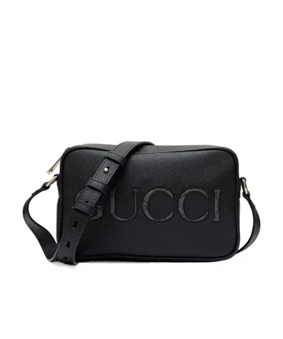 Gucci Zipper Shoulder Bag In Black Grey