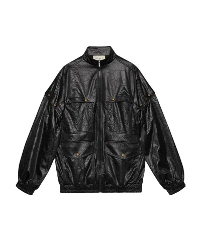 Gucci Zippered Casual Jacket In Black