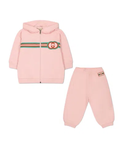 Gucci Zippered Sweater And Pants Set In Pink