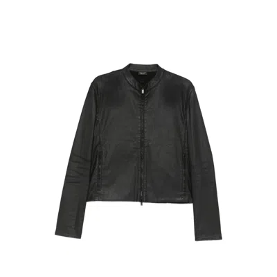 Gucci Zip-up Band-collar Jacket In Black