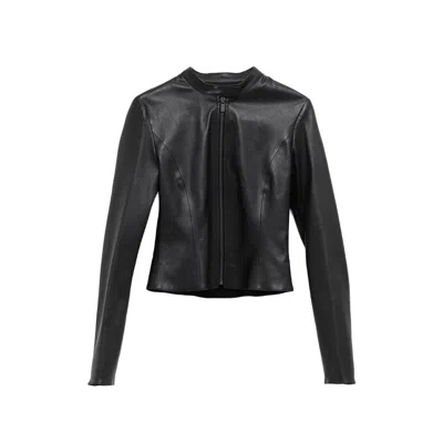 Gucci Zip-up Leather Jacket In Blue