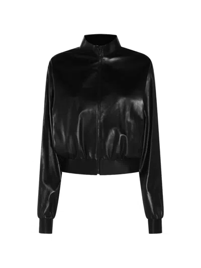 Gucci Zip-up Leather Jacket In Black