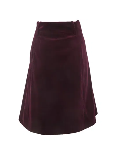 Pre-owned Gucci Zip-up Mini Skirt In Purple