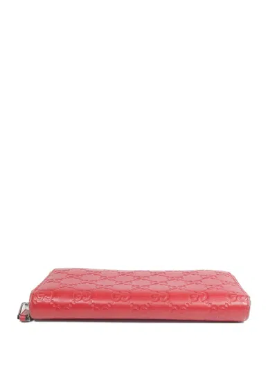 Pre-owned Gucci Zip-up Wallet In Red