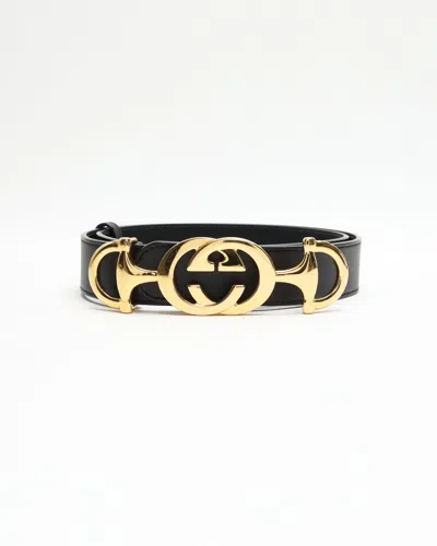 Gucci Zumi Leather Belt In Black