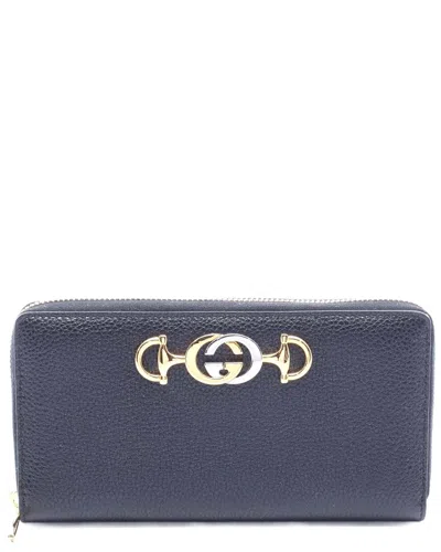 Gucci Zumi Long Wallet (authentic Pre-loved) In Blue