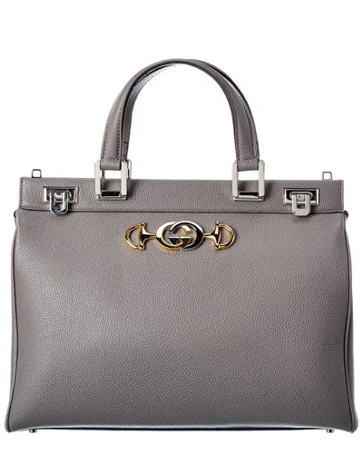Gucci Zumi Medium Leather Top Handle Tote