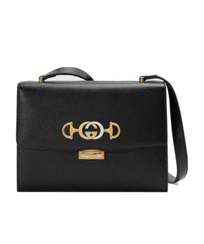 Gucci Zumi Small Leather Shoulder Bag In Black