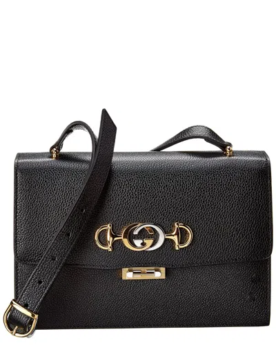 Gucci Zumi Small Leather Shoulder Bag In Black