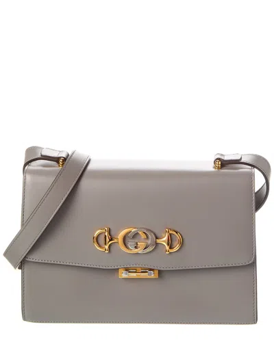 Gucci Zumi Small Leather Shoulder Bag In Grey