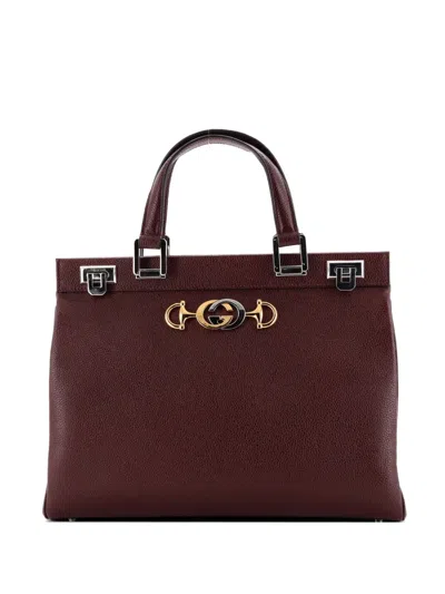 Pre-owned Gucci Zumi Top Handle Bag Leather Medium Satchel In Red
