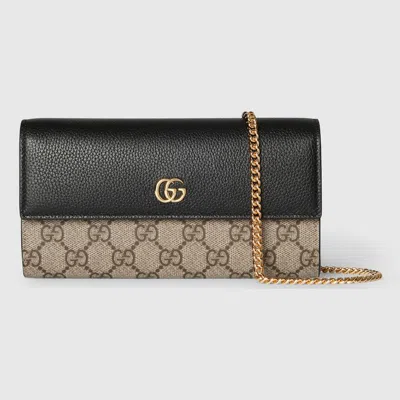 Gucci Gg Marmont Bi-color Wallet On Chain