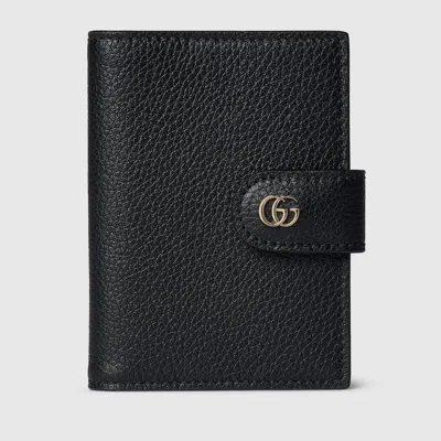 Gucci Bi-color Gg Marmont Card Case In Black