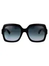 Gucci Black Black Grey Acetate Sunglasses In 黑色的