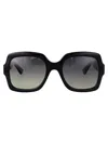 Gucci Women's Oversized Rectangle Sunglasses In 黑色的