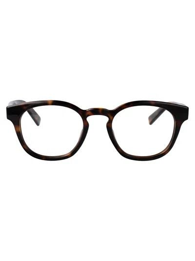 Gucci Havana-havana-transparent Acetate Glasses In Multi