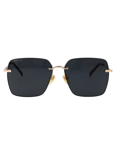 Gucci Squared Sunglasses Gg1955 Sa 001 In Gold