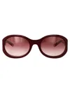 Gucci Oval Frame Sunglasses With Tinted Lenses In Burgundy