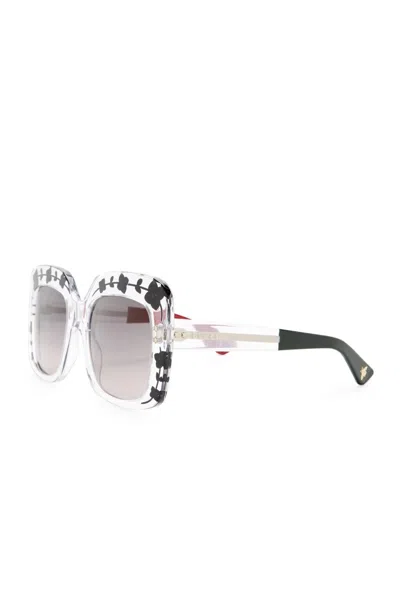 Pre-owned Gucci Gg3863s Oversized Square Black/crystal Frame 900 Eu Sunglasses 54 22 145 In Gray