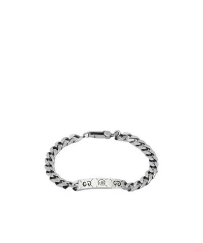 Gucci Ghost Chain Bracelet In Silver In Gray