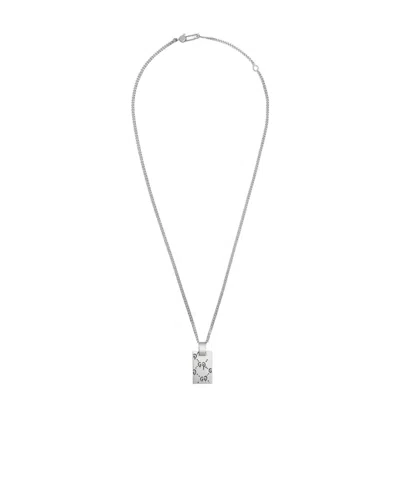 Gucci Ghost Pendant Necklace In Silver In Gray