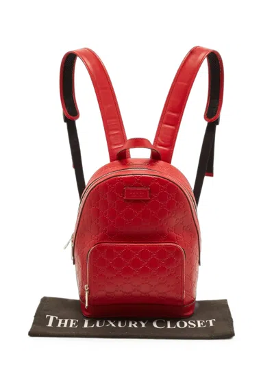 Pre-owned Gucci Ssima Backpack In Red