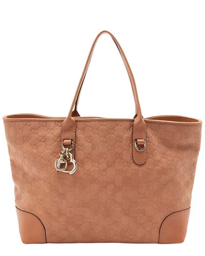 Pre-owned Gucci Ssima Heart Bit Charm Medium Tote (authentic Pre-loved)