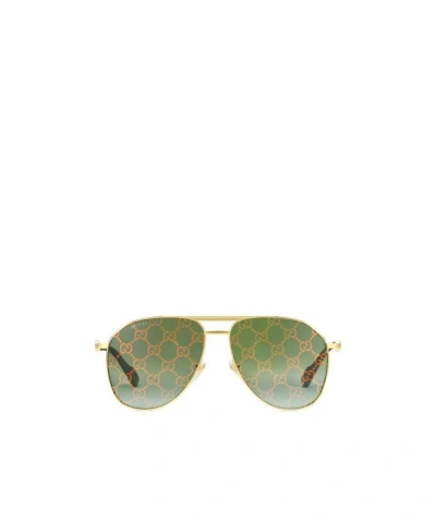 Gucci Ssima Lense Aviator Sunglasses In Green