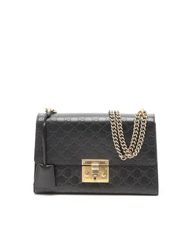 Gucci Ssima Medium Padlock Shoulder Bag In Black