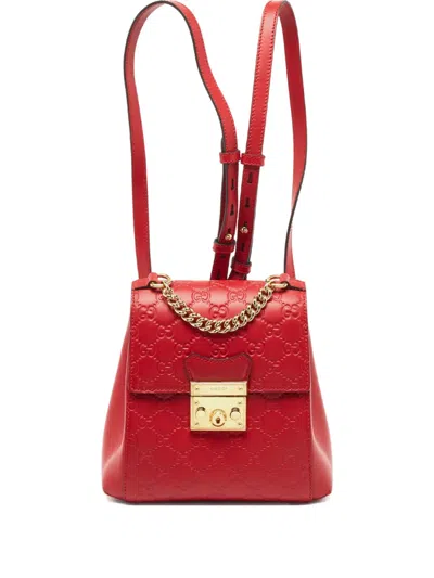 Pre-owned Gucci Ssima Padlock Backpack