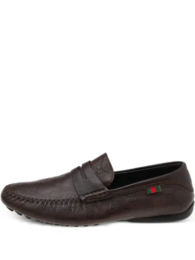 Pre-owned Gucci Ssima Slip-on Penny Loafers