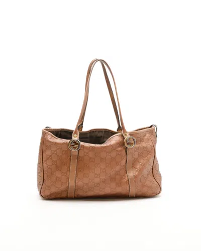 Gucci Ssima Twins Tote Bag In Brown