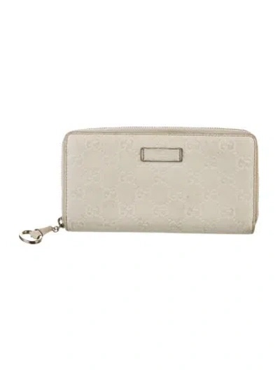 Pre-owned Gucci Ssima Wallet Gg Supreme Continental Wallet In Neutral