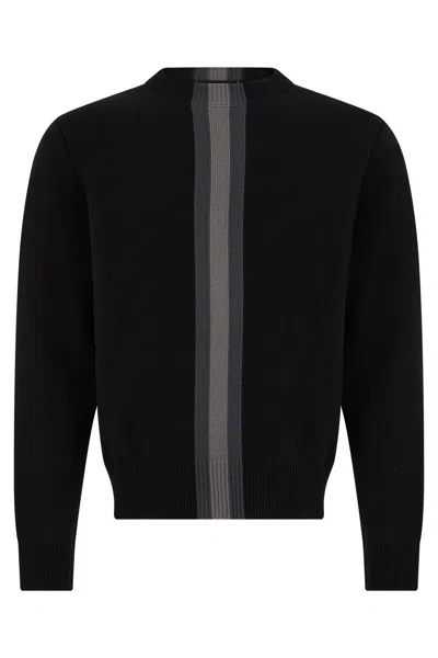 Gucci -style Black Cotton Web-band Cardigan Sweater For Men