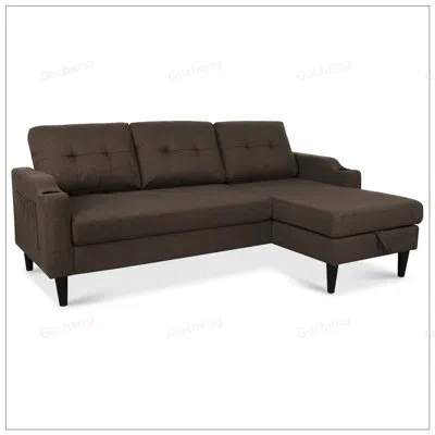 Gucheng Comfortable And Spacious Storage Sofa With Soft Pp Cotton Cushions, Perfect For Modern Living Rooms In Brown