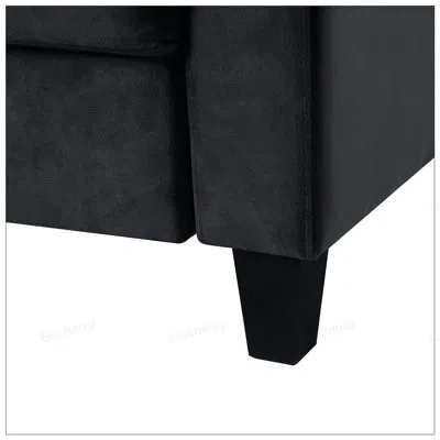 Gucheng Couch Comfortable Sectional Couches And Sofas For Living Room, Bedroom, Office, And Small Spaces Wit In Black