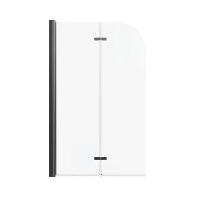 Gucheng Frameless Folding Pivot Bathtub Door, 1/4" (6mm) Thick Sgcc Clear Tempered Glass Door, Bathroom Pivo In Black