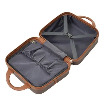 Gucheng Hardshell Luggage Sets 3 Pieces 20"+24" Luggages And Cosmetic Case Spinner Suitcase With Tsa Lock Li In Brown
