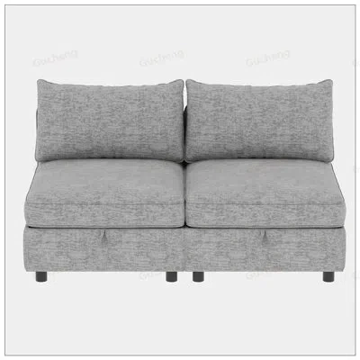 Gucheng Mid Century Modern Love Seat Couch With Storage, Perfect For Small Spaces And Stylish Living Rooms O In Gray