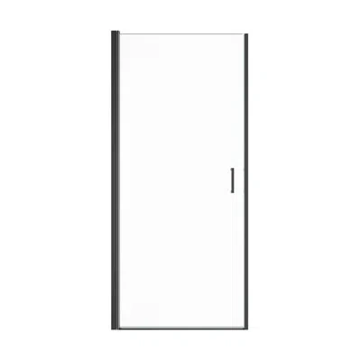 Gucheng Semi-frameless Circular Pivot Shower Door With 1/4" (6mm) Thick Sgcc Tempered Glass In Matte Black