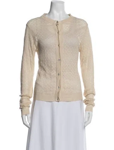Pre-owned Gudrun & Gudrun Linen Crew Neck Sweater In Neutral
