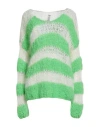 Gudrun & Gudrun Woman Sweater Green Size S Alpaca Wool, Mohair Wool, Polyester In Green