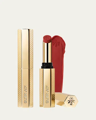 Guerlain Kisskiss Honey-infused Lipstick - 599 Red Aster In Transparent