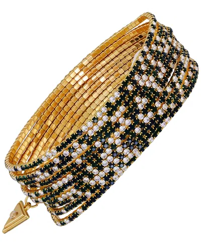 Guess 10-pc. Crystal Gold-tone Stretch Bracelet