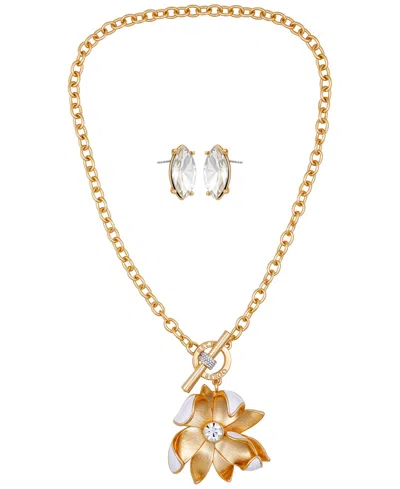 Guess 2-pc. Gold-tone Toggle Necklace & Stud Earrings Set