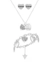 Guess 3-pc. Cubic Zirconia Gold-tone Necklace, Stud Earrings, And Bracelet Set In Multi